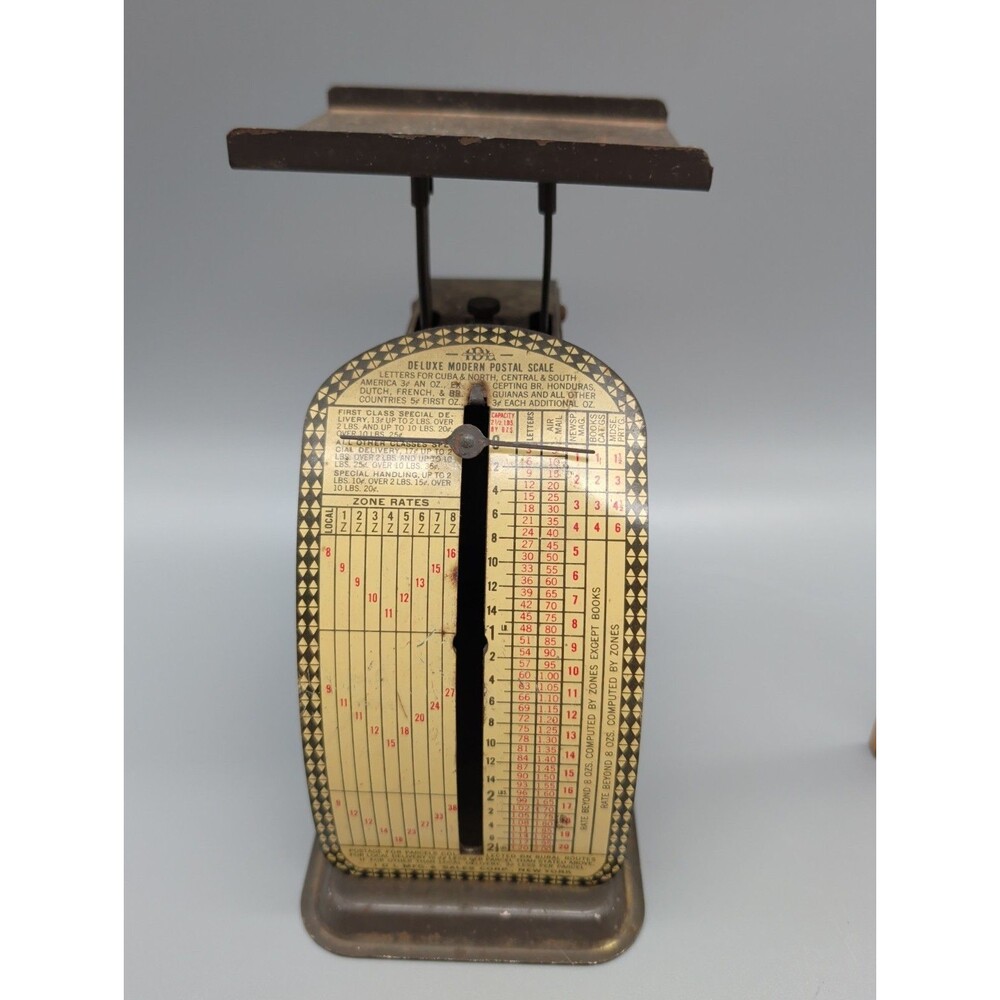 Vintage 1950s IDL Deluxe Postal Thrifty Scale Metal Mail Letter Scale New York